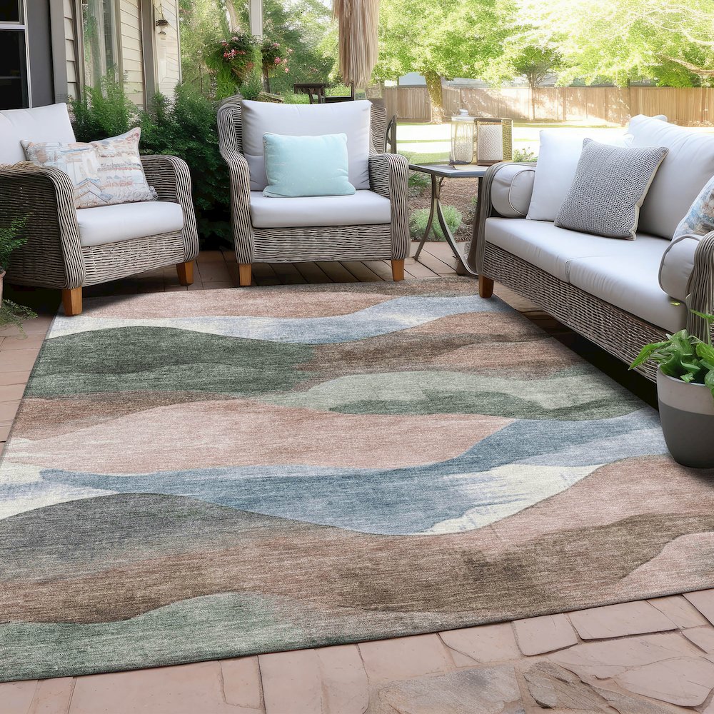 Machine Washable Indoor/Outdoor Chantille Salmon 3' x 5' Rug