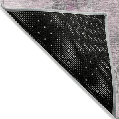 Machine Washable Indoor/Outdoor Chantille Pink 2'3" x 7'6" Runner Rug