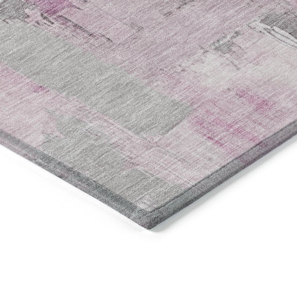 Machine Washable Indoor/Outdoor Chantille Pink 2'3" x 7'6" Runner Rug