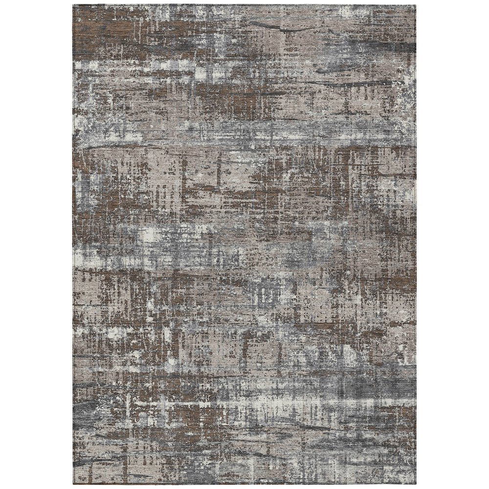 Machine Washable Indoor/Outdoor Chantille Brown 3' x 5' Rug