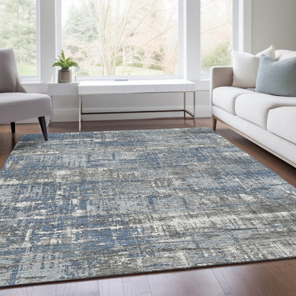 Machine Washable Indoor/Outdoor Chantille Denim 3' x 5' Rug