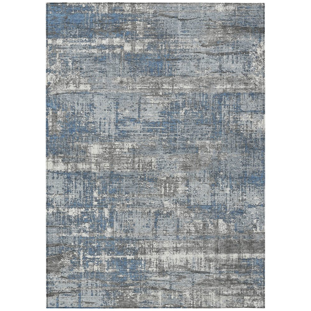 Machine Washable Indoor/Outdoor Chantille Denim 3' x 5' Rug