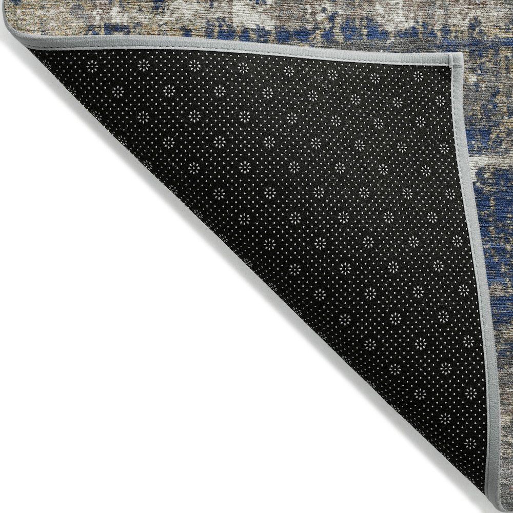 Machine Washable Indoor/Outdoor Chantille Navy 2'3" x 7'6" Runner Rug