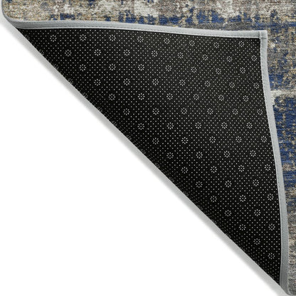 Machine Washable Indoor/Outdoor Chantille Navy 2'3" x 7'6" Runner Rug