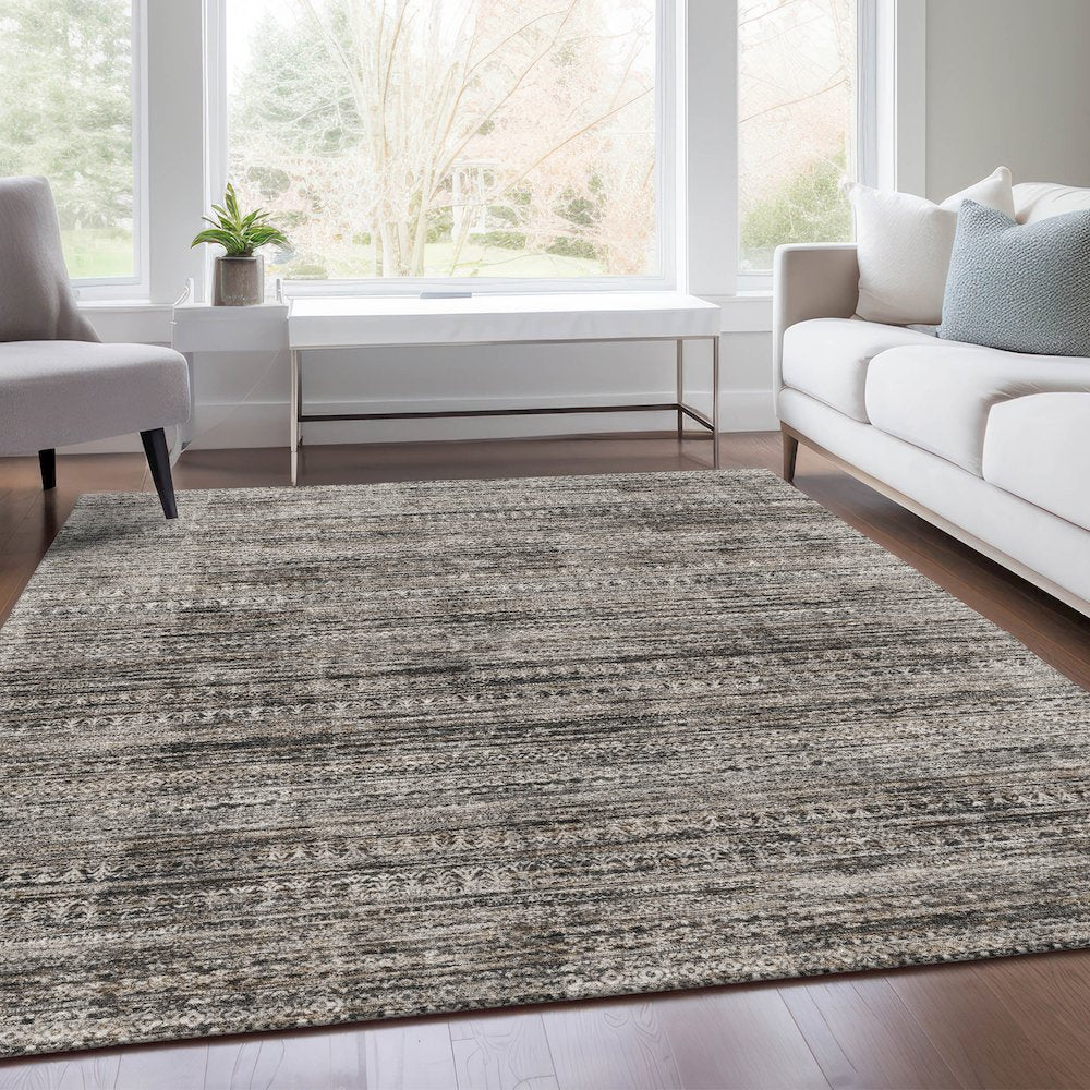 Machine Washable Indoor/Outdoor Chantille Taupe 3' x 5' Rug