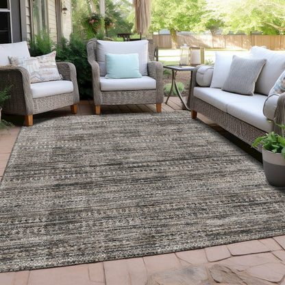 Machine Washable Indoor/Outdoor Chantille Taupe 3' x 5' Rug