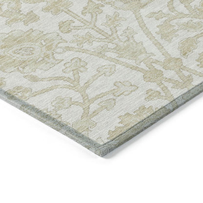 Machine Washable Indoor/Outdoor Chantille Ivory 2'3" x 7'6" Runner Rug