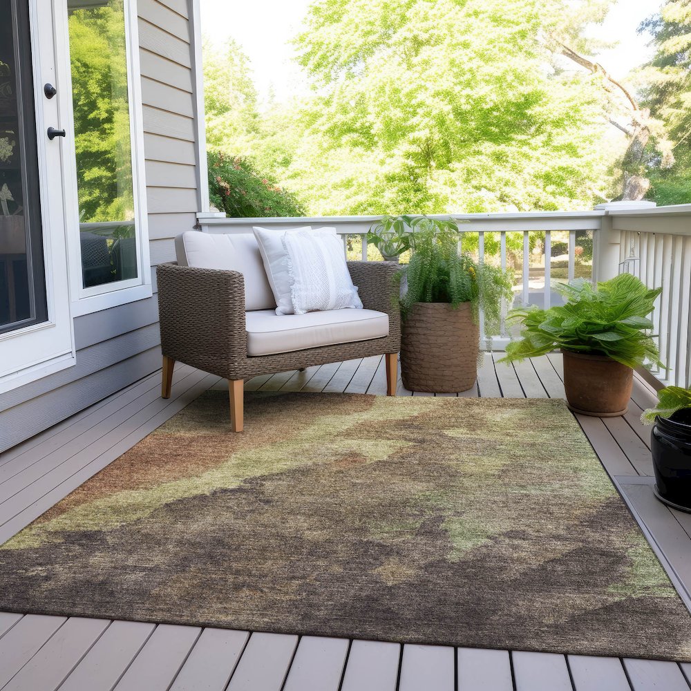 Machine Washable Indoor/Outdoor Chantille Mocha 3' x 5' Rug