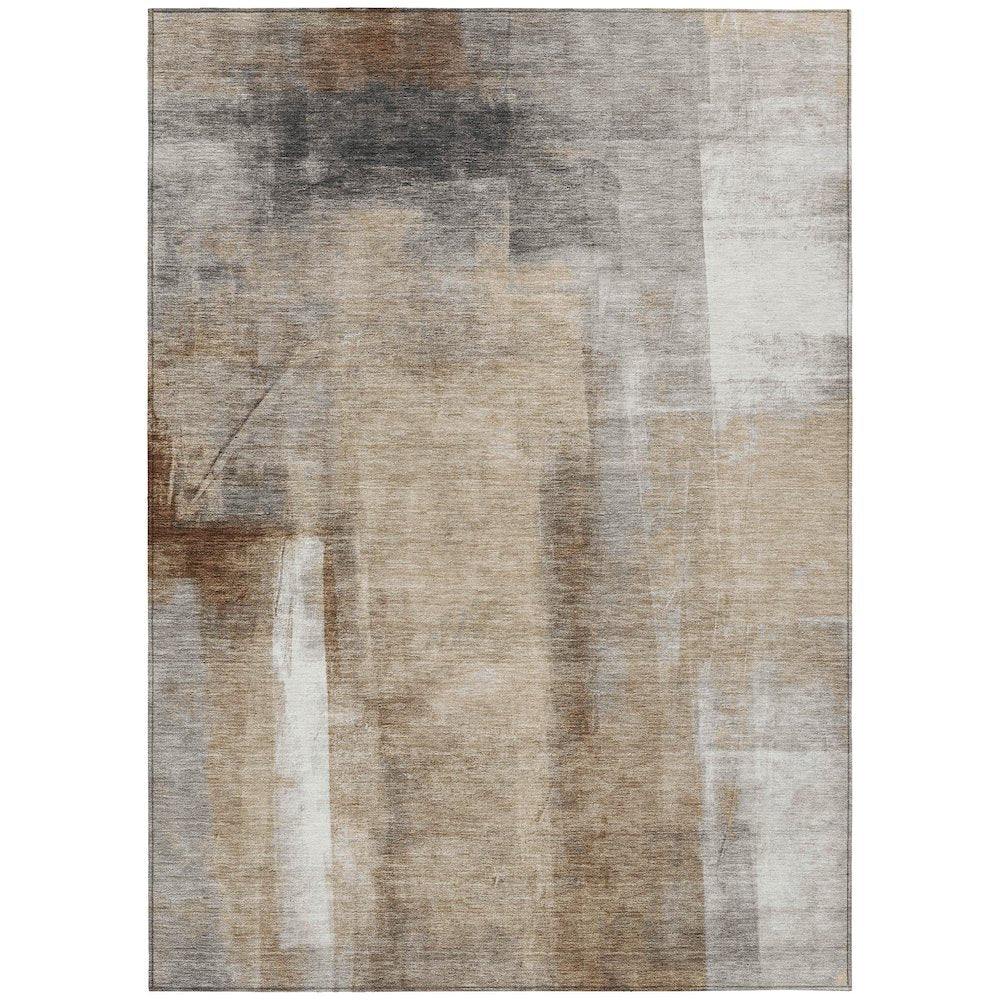 Machine Washable Indoor/Outdoor Chantille Beige 3' x 5' Rug