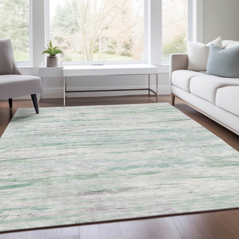 Machine Washable Indoor/Outdoor Chantille Aloe 3' x 5' Rug