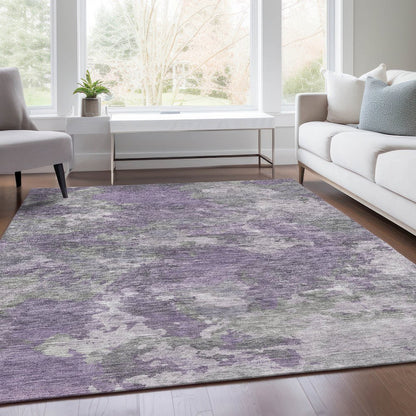 Machine Washable Indoor/Outdoor Chantille Purple 3' x 5' Rug