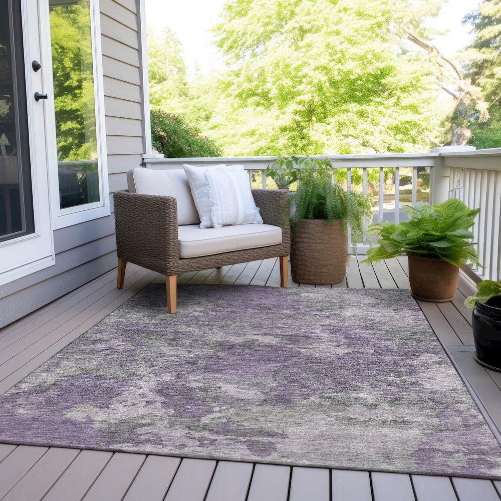 Machine Washable Indoor/Outdoor Chantille Purple 3' x 5' Rug