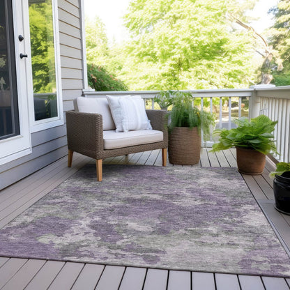 Machine Washable Indoor/Outdoor Chantille Purple 3' x 5' Rug