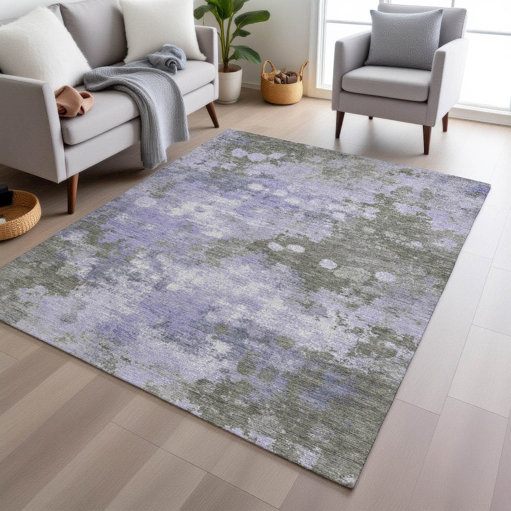 Machine Washable Indoor/Outdoor Chantille Lavender 3' x 5' Rug