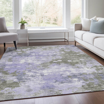 Machine Washable Indoor/Outdoor Chantille Lavender 3' x 5' Rug