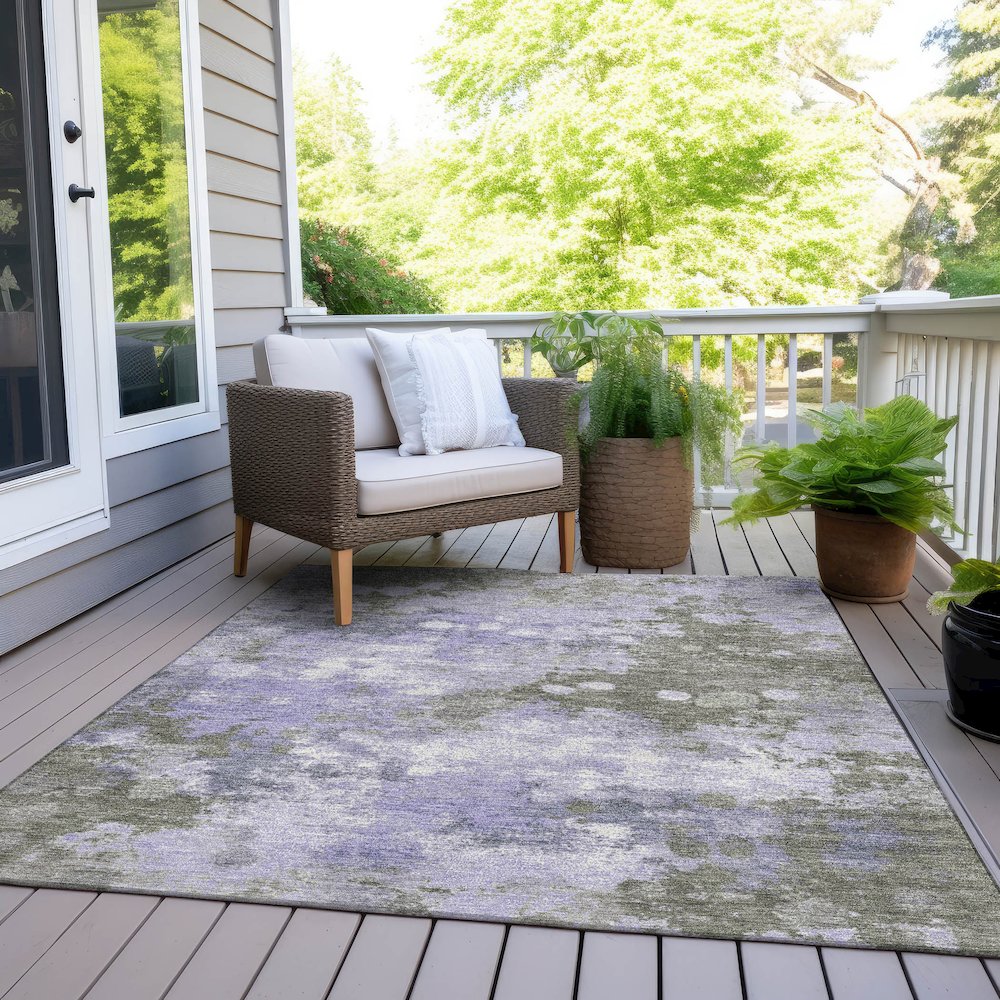 Machine Washable Indoor/Outdoor Chantille Lavender 3' x 5' Rug