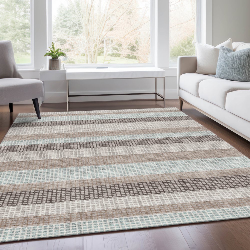 Machine Washable Indoor/Outdoor Chantille Taupe 3' x 5' Rug