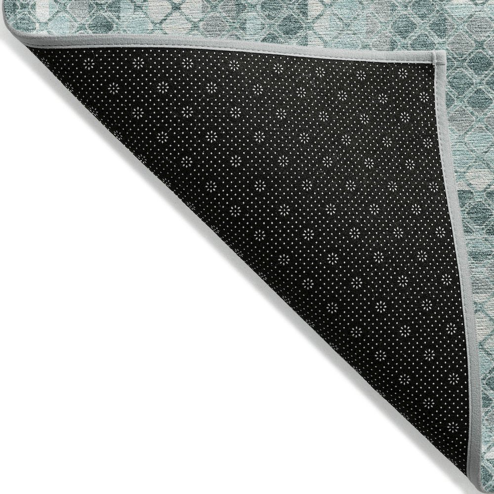 Machine Washable Indoor/Outdoor Chantille Teal 2'3" x 7'6" Runner Rug