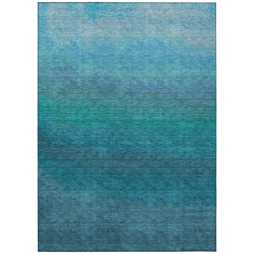 Machine Washable Indoor/Outdoor Chantille Teal 3' x 5' Rug