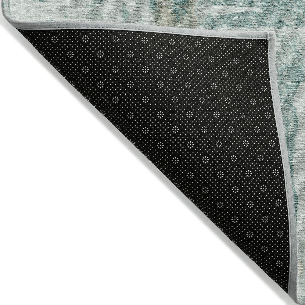 Machine Washable Indoor/Outdoor Chantille ACN2015 Teal 2'3" x 7'6" Runner Rug