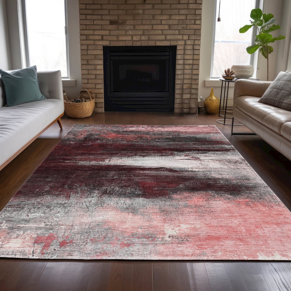 Machine Washable Indoor/Outdoor Chantille ACN2016 Merlot 3' x 5' Rug