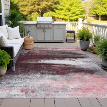 Machine Washable Indoor/Outdoor Chantille ACN2016 Merlot 3' x 5' Rug