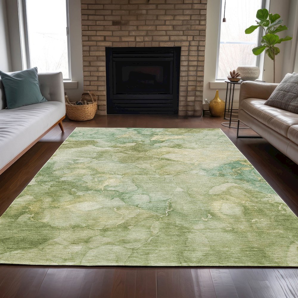 Machine Washable Indoor/Outdoor Chantille ACN2018 Aloe 3' x 5' Rug