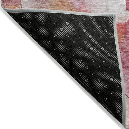 Machine Washable Indoor/Outdoor Chantille ACN2019 Pink 2'3" x 7'6" Runner Rug