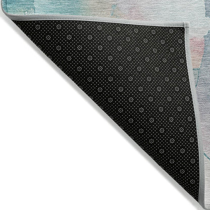 Machine Washable Indoor/Outdoor Chantille ACN2019 Turquoise 2'3"x7'6" Runner Rug
