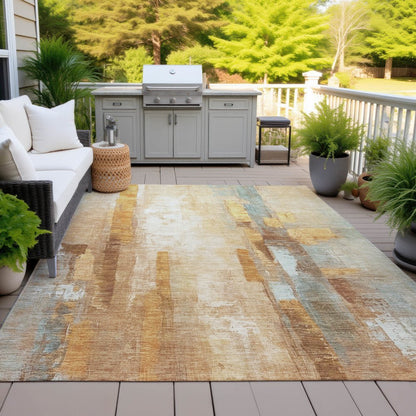 Machine Washable Indoor/Outdoor Chantille ACN2020 Copper 3' x 5' Rug