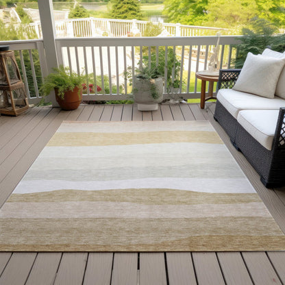 Machine Washable Indoor/Outdoor Chantille ACN2023 Wheat 3' x 5' Rug