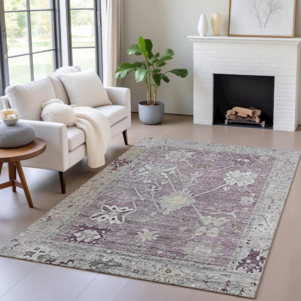 Machine Washable Indoor/Outdoor Chantille ACN2025 Merlot 3' x 5' Rug
