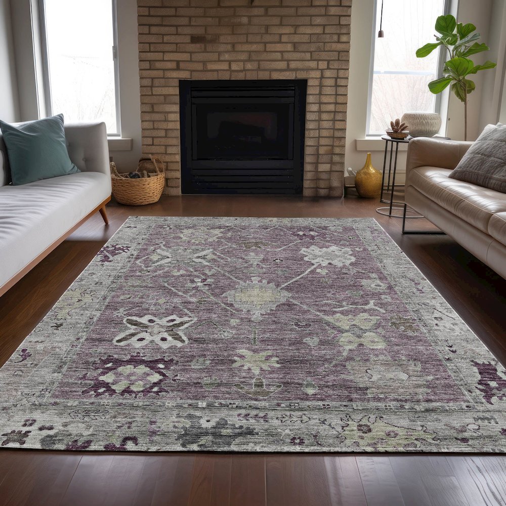 Machine Washable Indoor/Outdoor Chantille ACN2025 Merlot 3' x 5' Rug