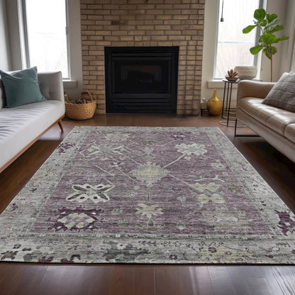 Machine Washable Indoor/Outdoor Chantille ACN2025 Merlot 3' x 5' Rug
