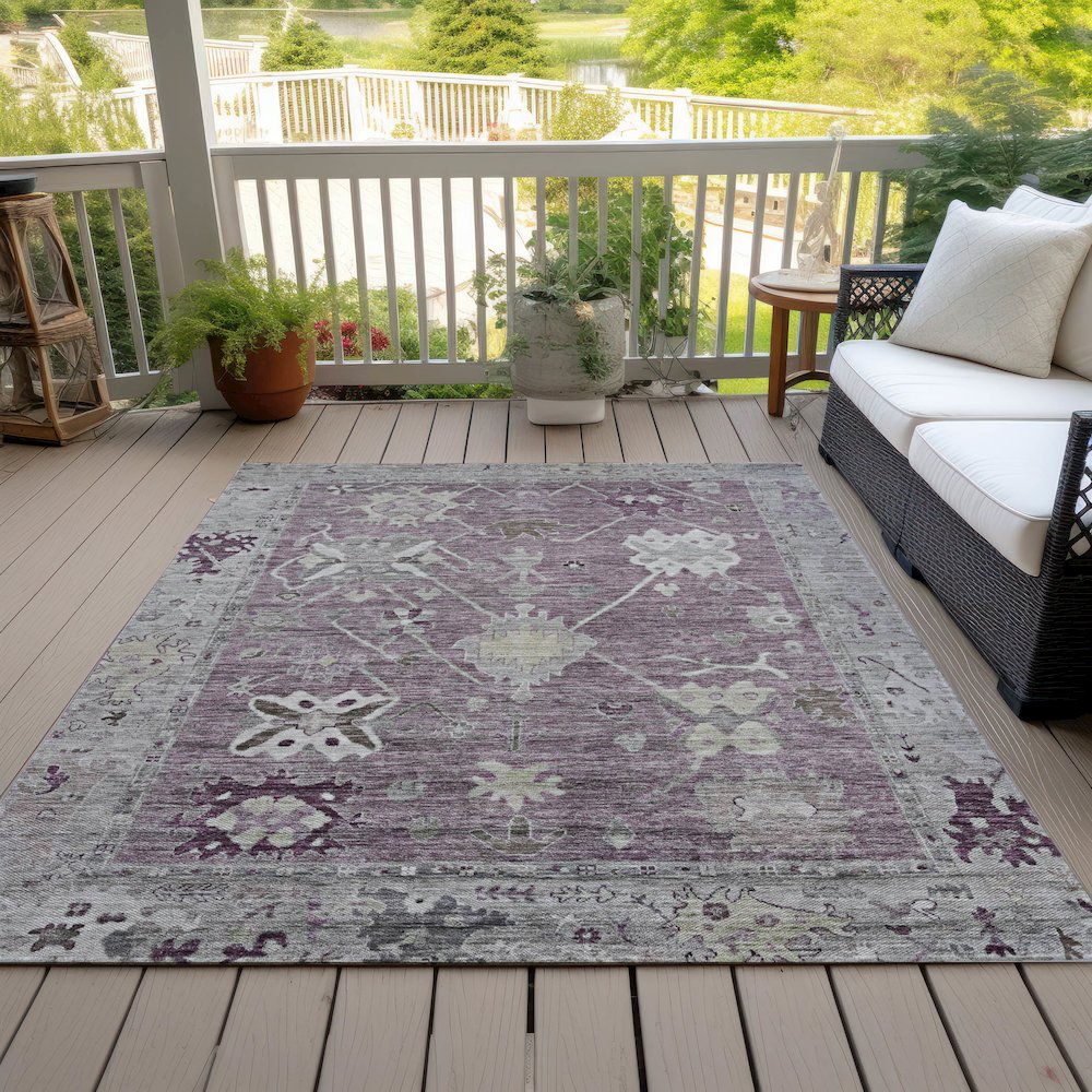 Machine Washable Indoor/Outdoor Chantille ACN2025 Merlot 3' x 5' Rug