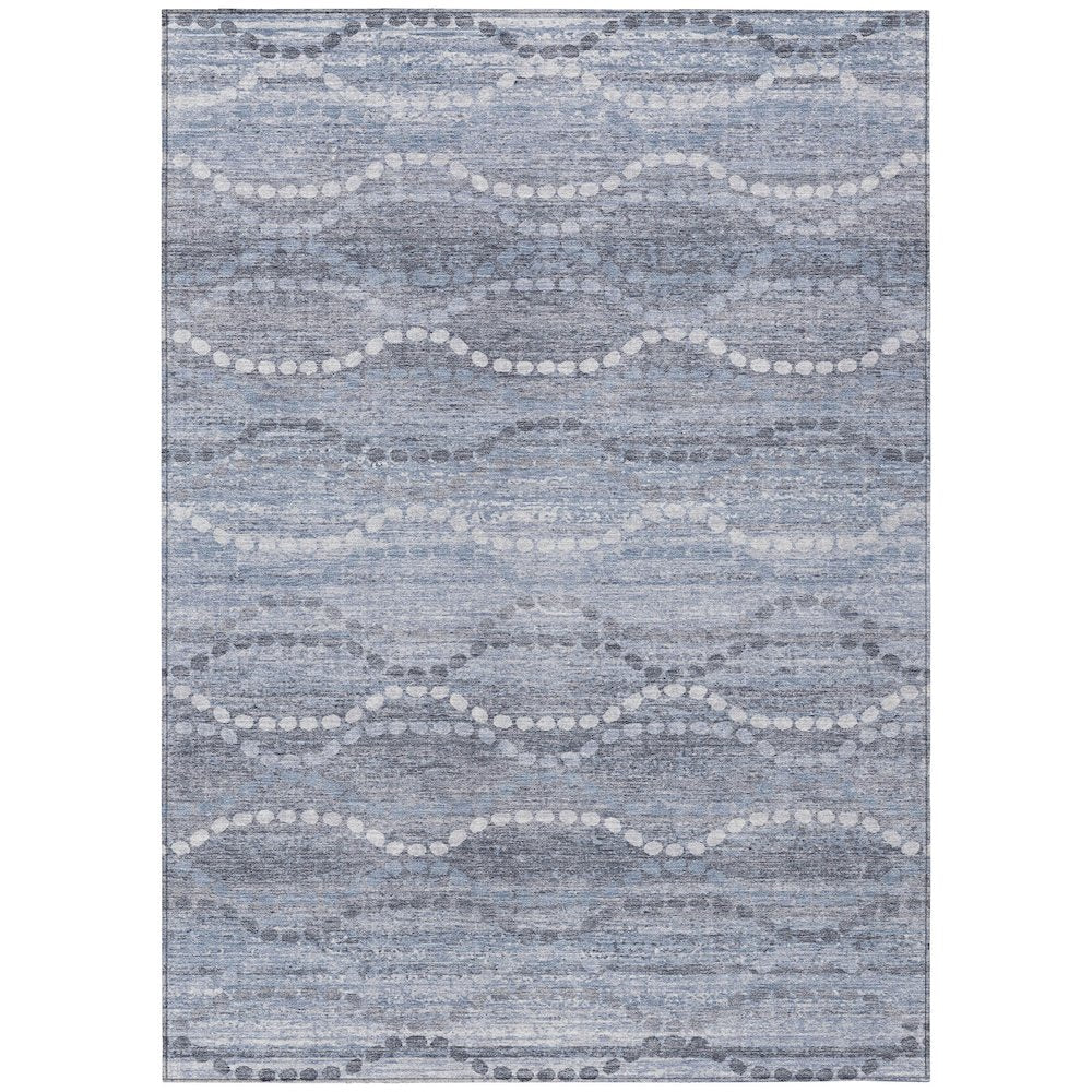 Machine Washable Indoor/Outdoor Chantille ACN2030 Blue 3' x 5' Rug