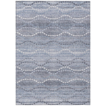 Machine Washable Indoor/Outdoor Chantille ACN2030 Blue 3' x 5' Rug
