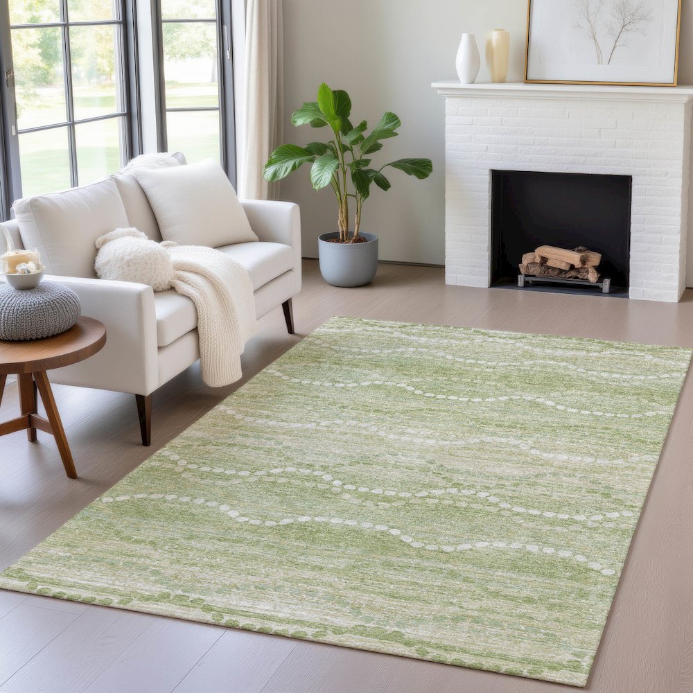 Machine Washable Indoor/Outdoor Chantille ACN2030 Sage 3' x 5' Rug