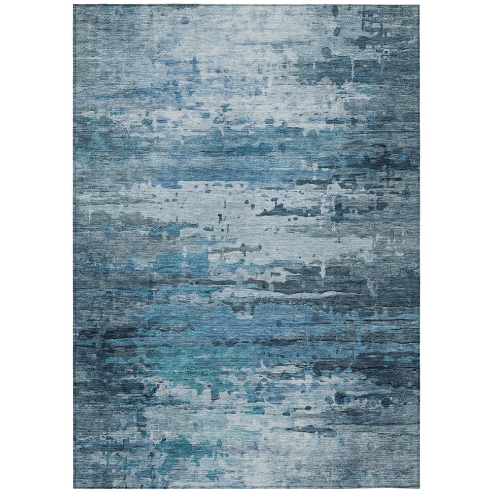 Machine Washable Indoor/Outdoor Chantille ACN2034 Blue 3' x 5' Rug