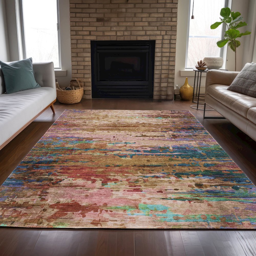 Machine Washable Indoor/Outdoor Chantille ACN2035 Sage 3' x 5' Rug