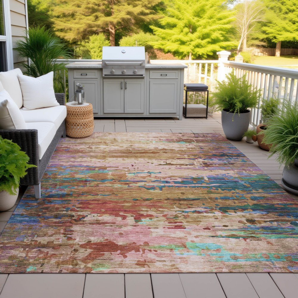 Machine Washable Indoor/Outdoor Chantille ACN2035 Sage 3' x 5' Rug