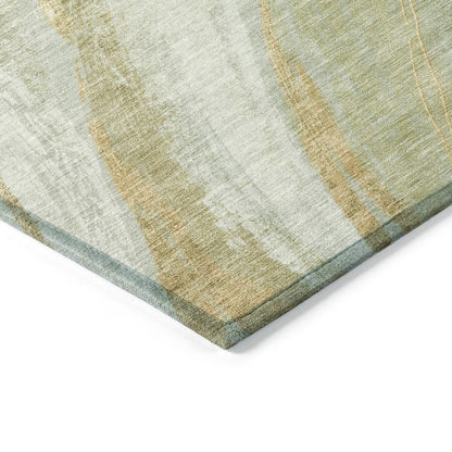 Machine Washable Indoor/Outdoor Chantille ACN2036 Sage 2'3" x 7'6" Runner Rug