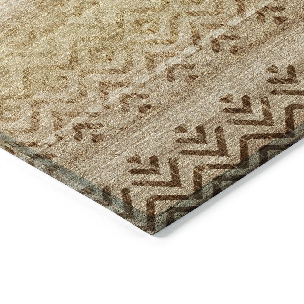 Machine Washable Indoor/Outdoor Chantille ACN2042 Beige 2'3" x 7'6" Runner Rug