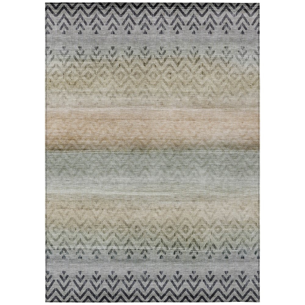 Machine Washable Indoor/Outdoor Chantille ACN2042 Gray 3' x 5' Rug