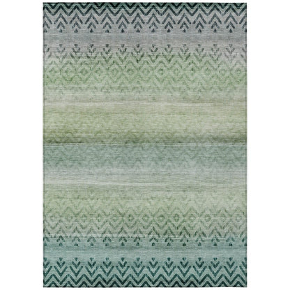 Machine Washable Indoor/Outdoor Chantille ACN2042 Teal 3' x 5' Rug