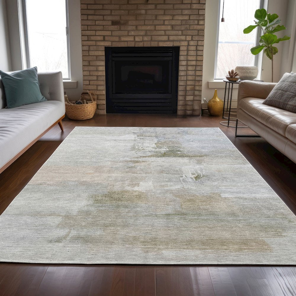Machine Washable Indoor/Outdoor Chantille ACN2044 Linen 3' x 5' Rug