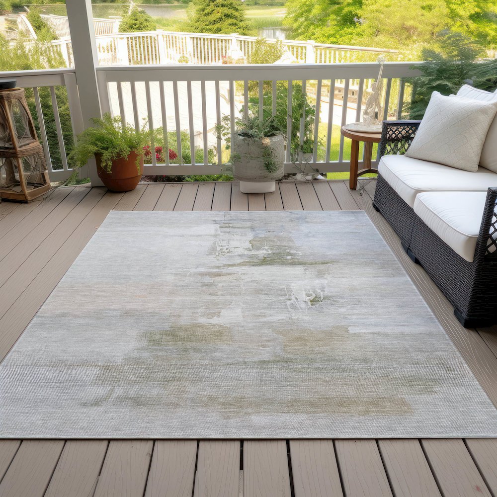 Machine Washable Indoor/Outdoor Chantille ACN2044 Linen 3' x 5' Rug