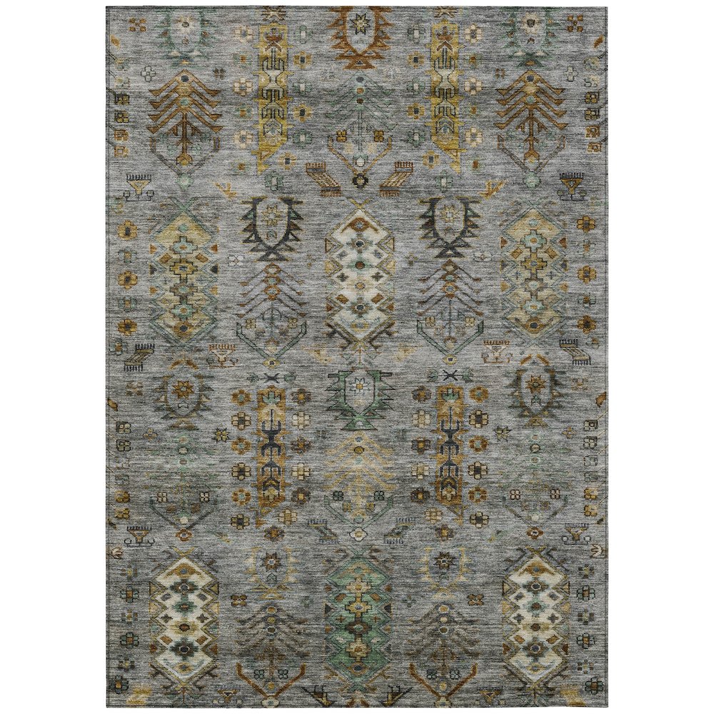 Machine Washable Indoor/Outdoor Chantille ACN2047 Pewter 3' x 5' Rug