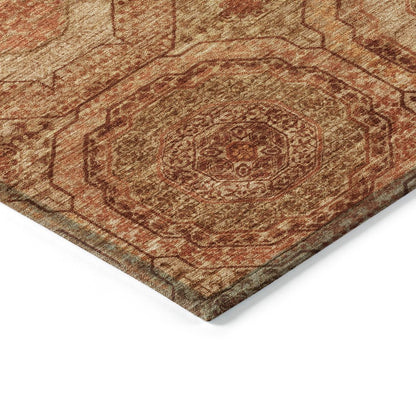 Machine Washable Indoor/Outdoor Chantille ACN2050 Terracotta 2'3"x7'6"Runner Rug