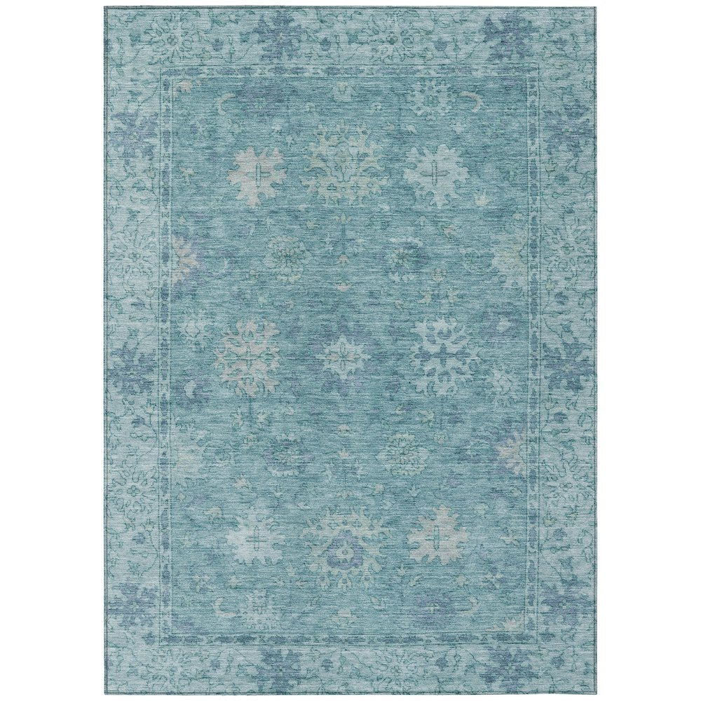 Machine Washable Indoor/Outdoor Chantille ACN2051 Teal 3' x 5' Rug